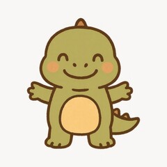 Cute cartoon dinosaur illustration.