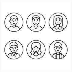 pepole icon set silhouette vector