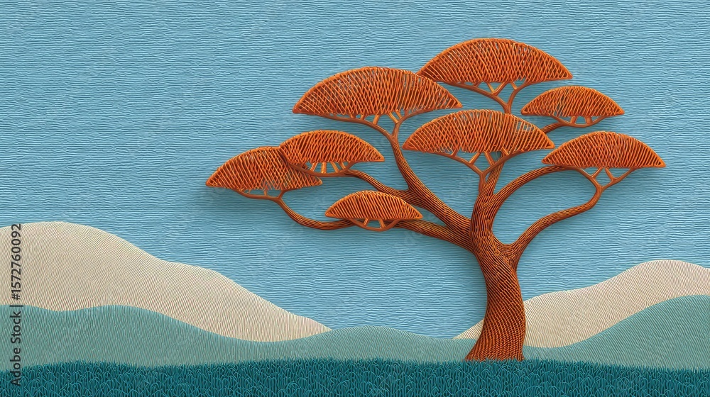 Poster tree of life design with dna strands forming the trunk, symbolic background for science and nature