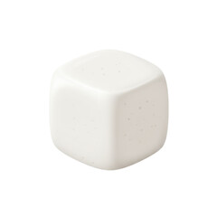 A close-up view of a smooth, white sugar cube on a clean background, ideal for culinary use