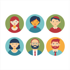 pepole icon set silhouette vector