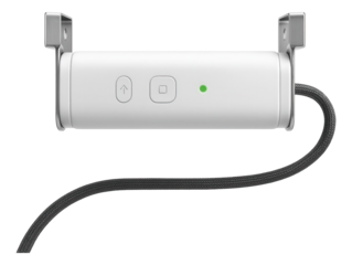 App-controlled Roman shade motor with compact housing and discreet wiring