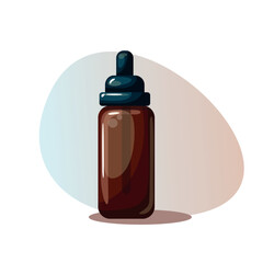 Serum bottle. Stylish glass bottle for skincare products isolated on white background