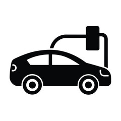 Fototapeta premium electric-car-charging-icon--flat-black-silhouette.eps