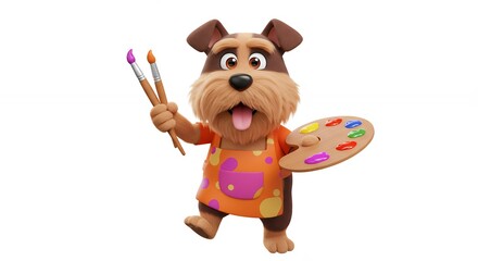 Cartoon dog artist
