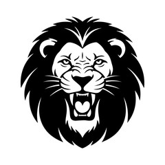 Classic Lion Crest Vector Icon – Regal Black and White Animal Symbol for Vintage Brand Emblem