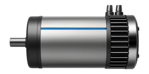 High-speed traction motor with a streamlined, cylindrical design