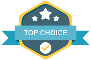 Hexagonal Top Choice badge with star