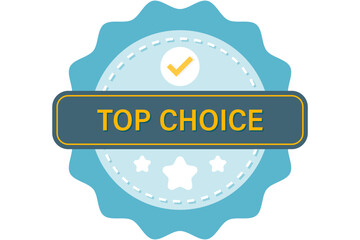 Top Choice badge with check mark and star