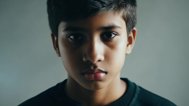 Young boy showing different facial expressions