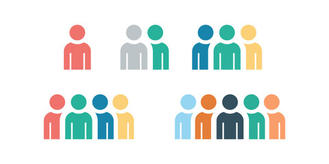People group team colorful symbol icons