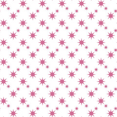 Pink Star Pattern on White Background for Seamless Texture Designs