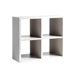 Modern White Cube Storage Unit Versatile Design for Home Organization isolated on transparent background