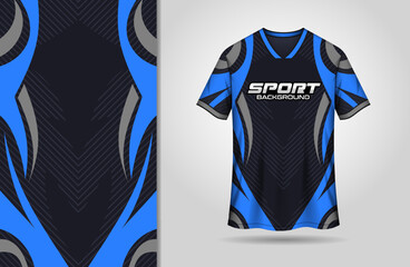 Sport gaming jersey design with curve blue and black color