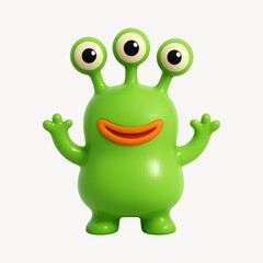 Fototapeta premium Friendly green alien cartoon