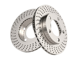 Brake disc on white background. Isolated 3D illustration