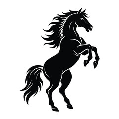Powerful rearing horse in dynamic motion capturing strength and freedom silhouette design