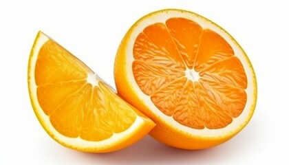 Orange fruits slice isolated on white background. Orange Clipping Path 