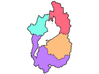 少しゆるい滋賀県地図 地域色分け 近畿 西日本