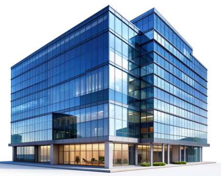 Sleek Modern Business Building Exterior – Transparent Background PNG