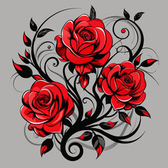 Elegant botanical silhouette floral art - perfect for wedding decor SVGs, floral card making, home decor stickers, and artistic garden illustration projects