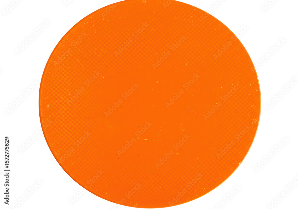 Poster a vibrant orange circle isolated on white, showcasing a simple geometric shape with a textured surfa