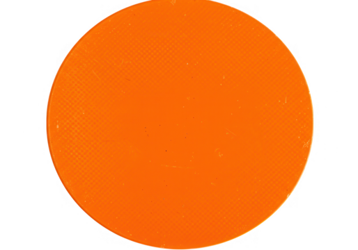 A vibrant orange circle isolated on white, showcasing a simple geometric shape with a textured surface isolated on transparent background - Powered by Adobe