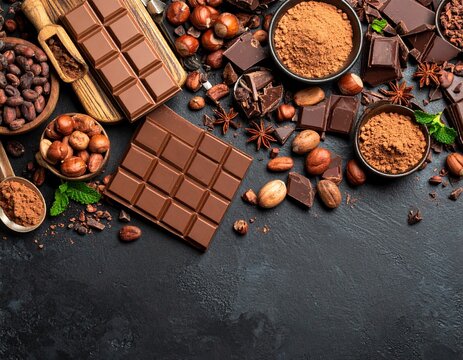 Homemade Chocolate Making Ingredients Flat Lay