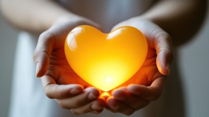 Obraz premium Hands holding a glowing heart