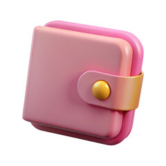 3D Pink Wallet Icon