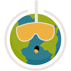Earth Hour Illustration. Save the planet concept for Earth Hour and World Earth Day. Vector illustration of a clock on planet Earth at night with green light bulb and plant. Environmental conservation
