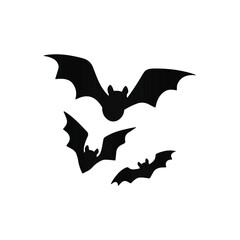 vector silhouette of a bat Flying Bats Silhouette Set – Halloween Vector Illustration