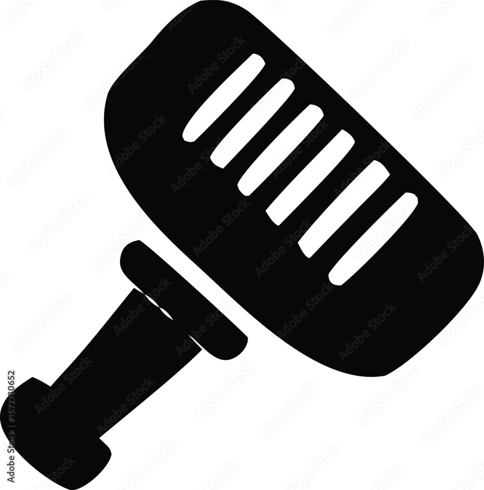 Poster a simple black silhouette of a pushpin with a rounded head and a sharp pointed end isolated on a whi