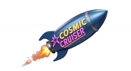 Naklejka premium Rocket ship illustration for technology or game design