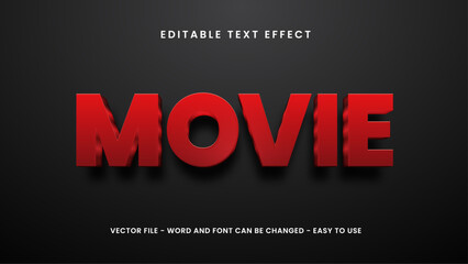 Movie cinema  editable text effect  3d editable text style
