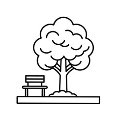 black and white vector tree with clouds