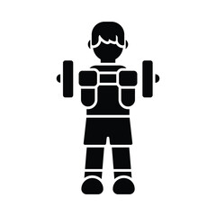 Kettlebell exercise Vector Icon which can easily modify or edit