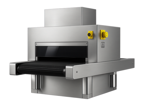 UV curing oven with a conveyor belt system for a printed circuit board manufacturing line