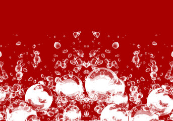 Effervescent Bubbles on Red Background or waters bubles.