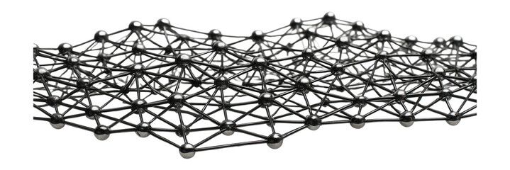 Network of interconnected nodes and beams, forming a dynamic, evolving lattice.