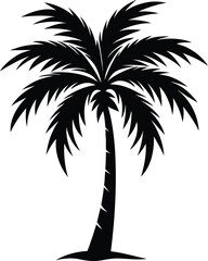 palm tree line art vector high quality black silhouette