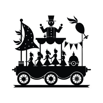 parade float vector black silhouette illustration