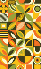 Abstract Retro Geometric Shape Pattern Background