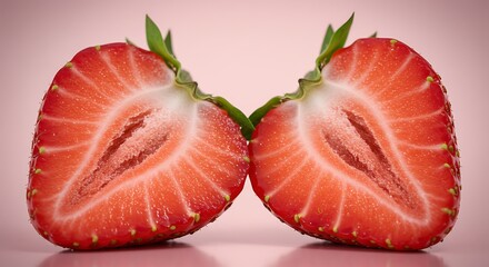 Sliced Strawberry Duo: Freshness and Detail