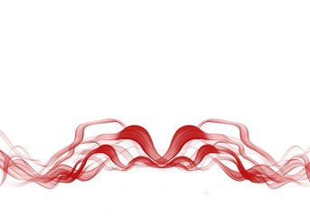 red ribbon on white background or red smoke 