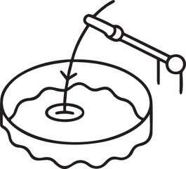 Ice Fishing Hole With Rod Black Vector Icon, Winter Fishing, Editable Clean Design, Rod And Hole, Outdoor Sport Icon