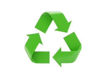 Obraz premium A green recycling symbol represents environmental sustainability and resource conservation isolated on transparent background