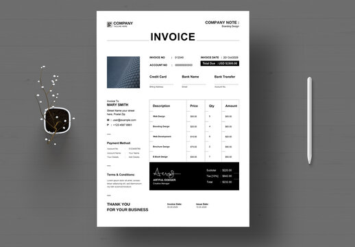 Creative Invoice Layout