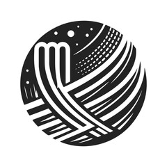 Bold Abstract Cricket Field Icon – Solid Black Design for Sports Branding, Logos, Labels, or Minimalist Merchandise