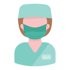 Doctor icon in uniform. Vector illustration.